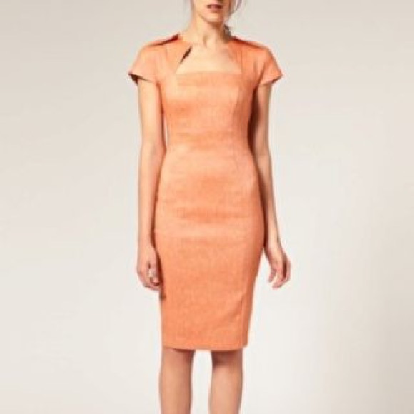 orange pencil dress